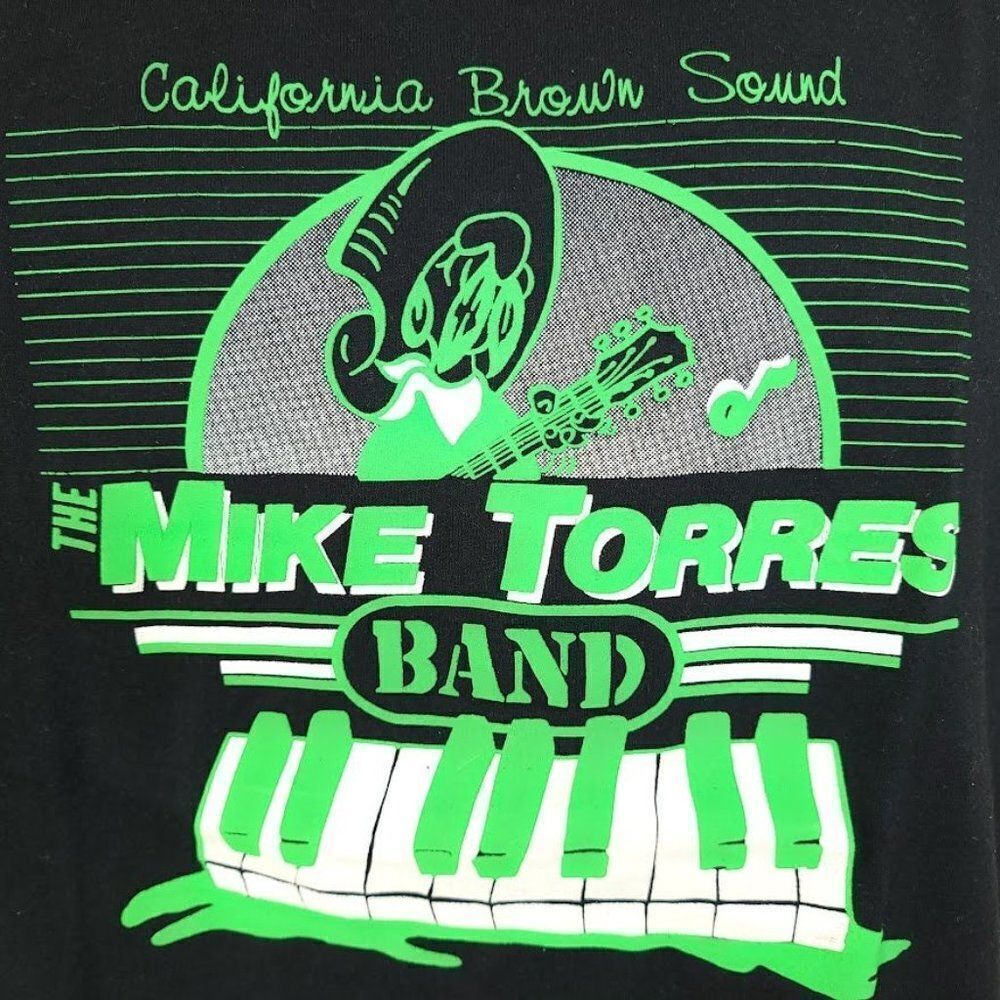 Mike Torres Band T Shirt Vintage 80s Latin Variety Music Made In USA Mens Size L - Picture 2 of 6